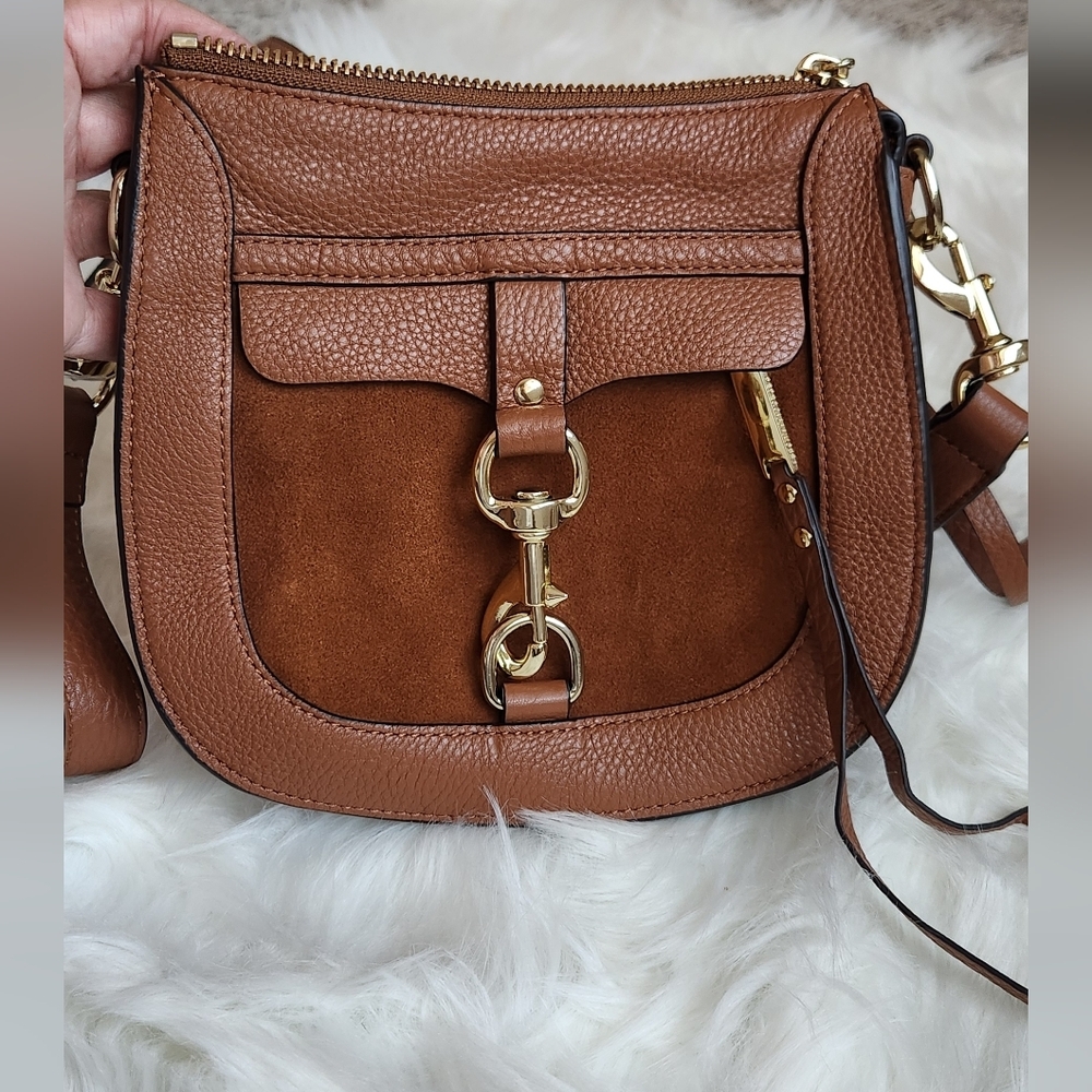 Rebecca Minkoff Tan Leather Dog Clip Saddle Bag